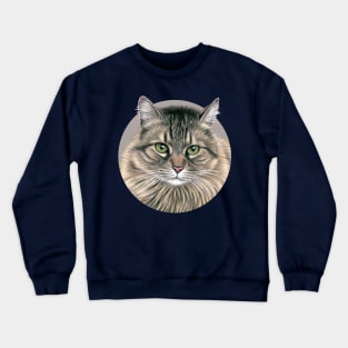 Brown Tabby Maine Coon Cat Crewneck Sweatshirt